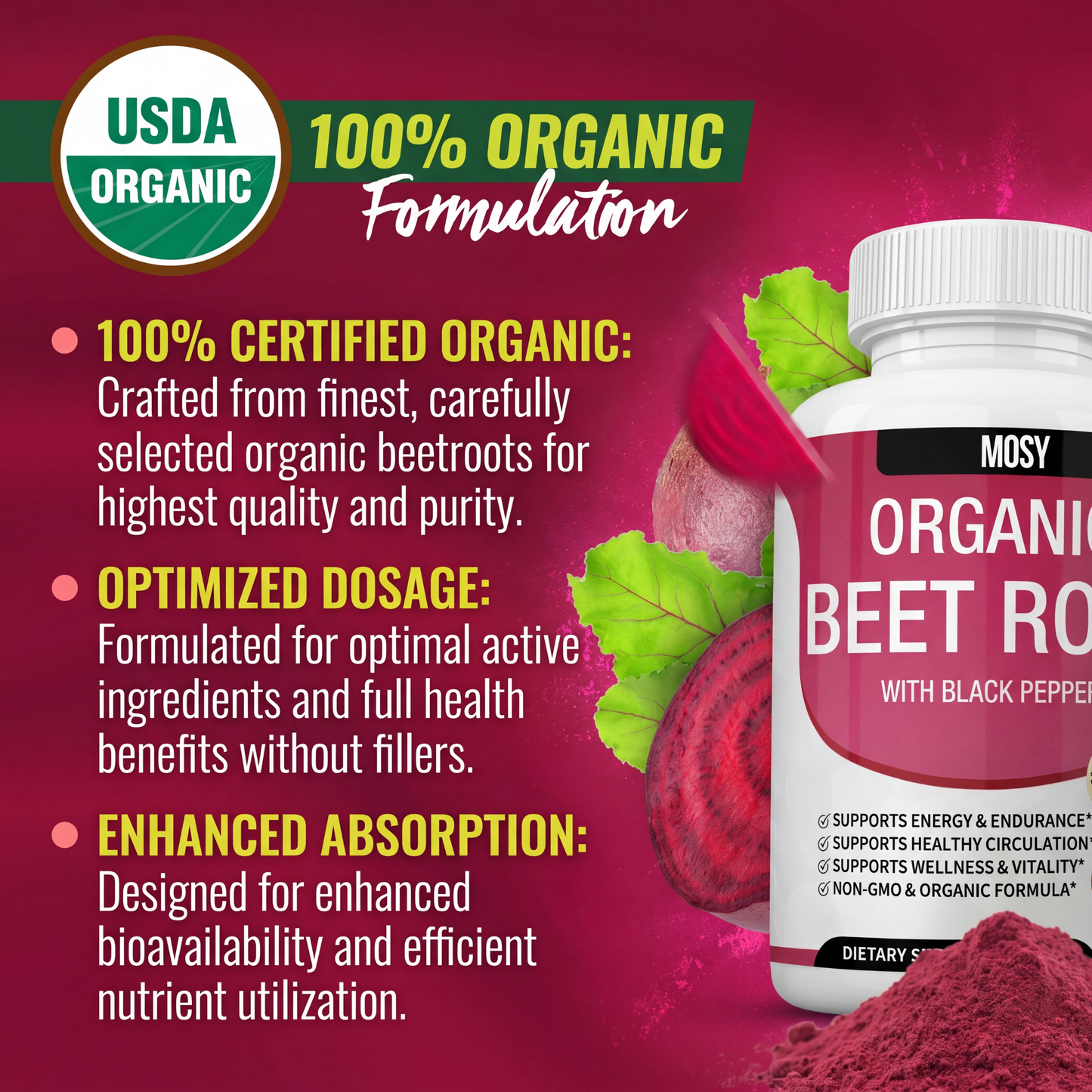 Mosy Organic Beet Root Tablets